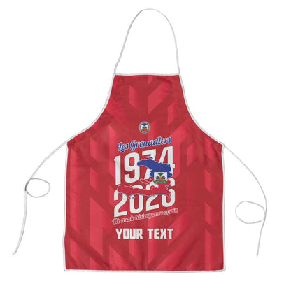 Personalized Haiti Football Apron Les Grenadiers Made History Once Again Red Color