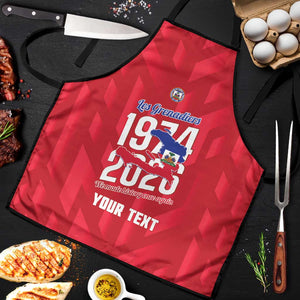 Personalized Haiti Football Apron Les Grenadiers Made History Once Again Red Color