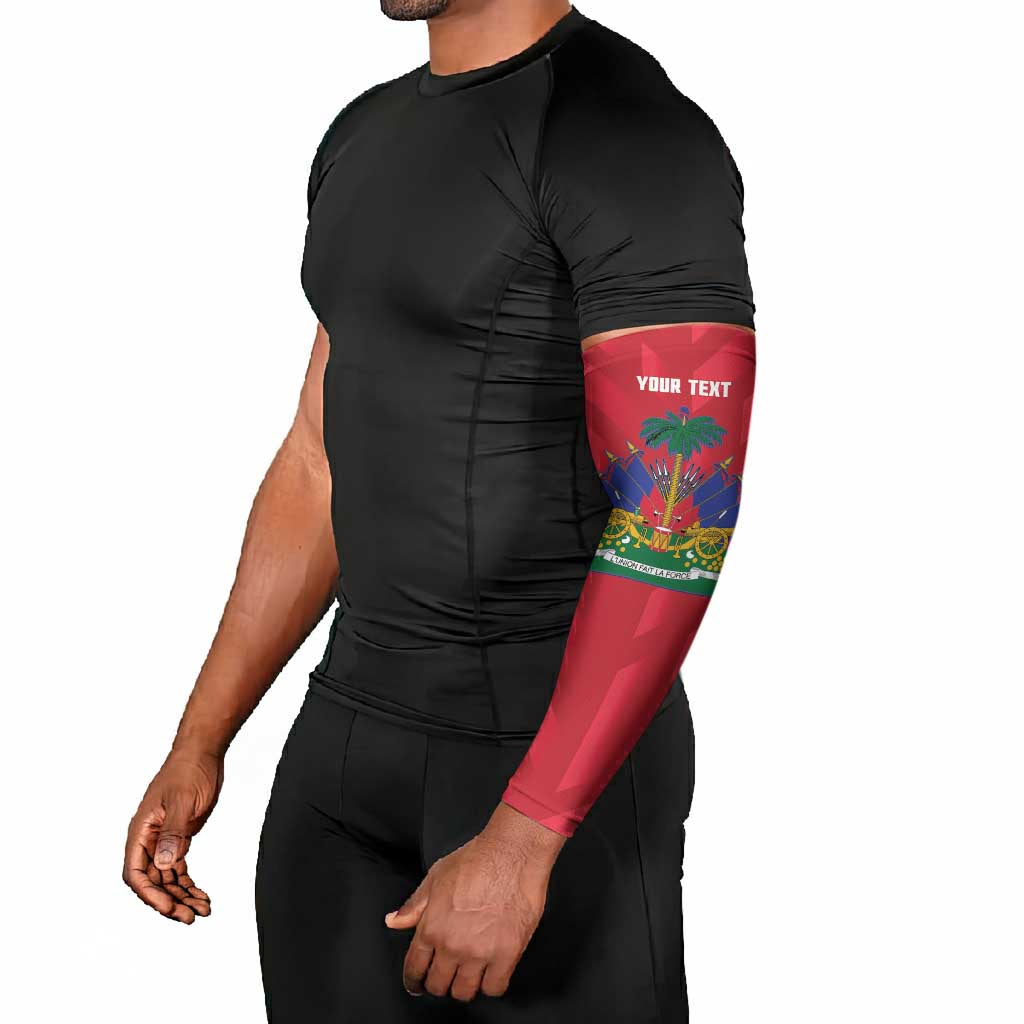 Personalized Haiti Football Arm Sleeves Les Grenadiers Made History Once Again Red Color