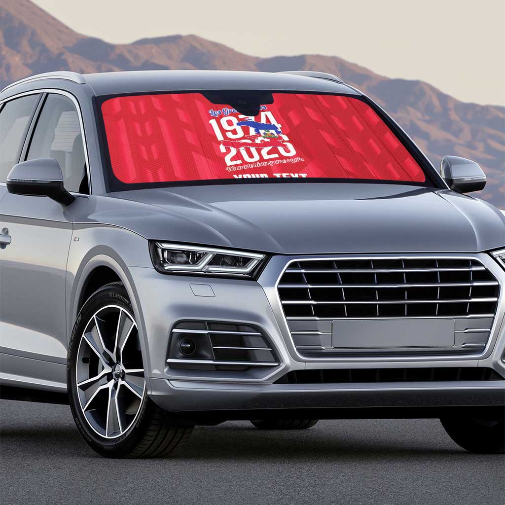 Personalized Haiti Football Auto Sun Shade Les Grenadiers Made History Once Again Red Color