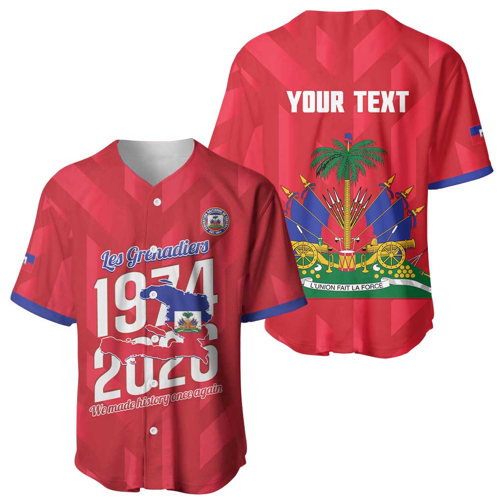 Personalized Afro Haiti Football Baseball Jersey Les Grenadiers Made History Once Again Red Color LT14