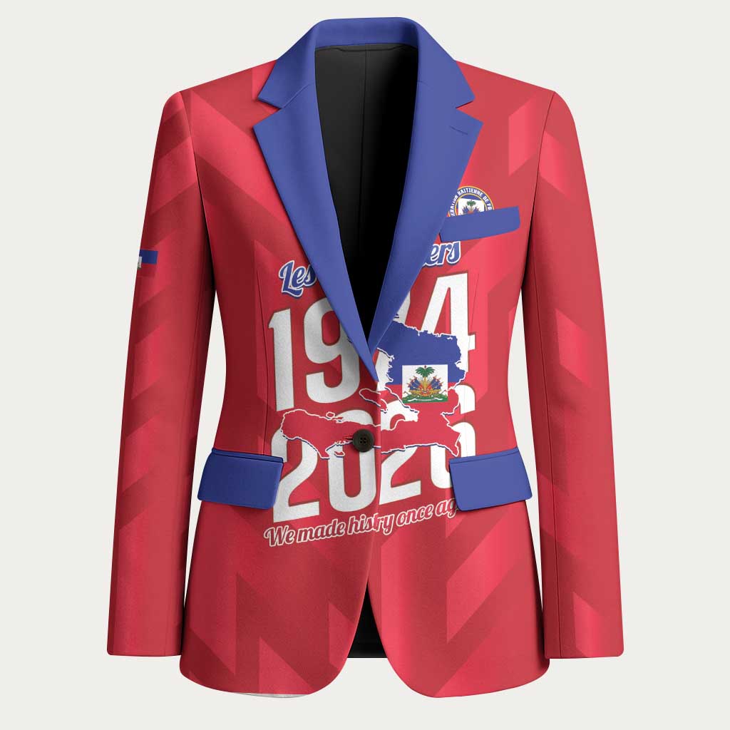 Personalized Haiti Football Blazer Les Grenadiers Made History Once Again Red Color