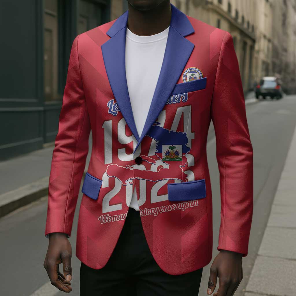 Personalized Haiti Football Blazer Les Grenadiers Made History Once Again Red Color