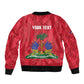 Personalized Afro Haiti Football Bomber Jacket Les Grenadiers Made History Once Again Red Color - African Pride