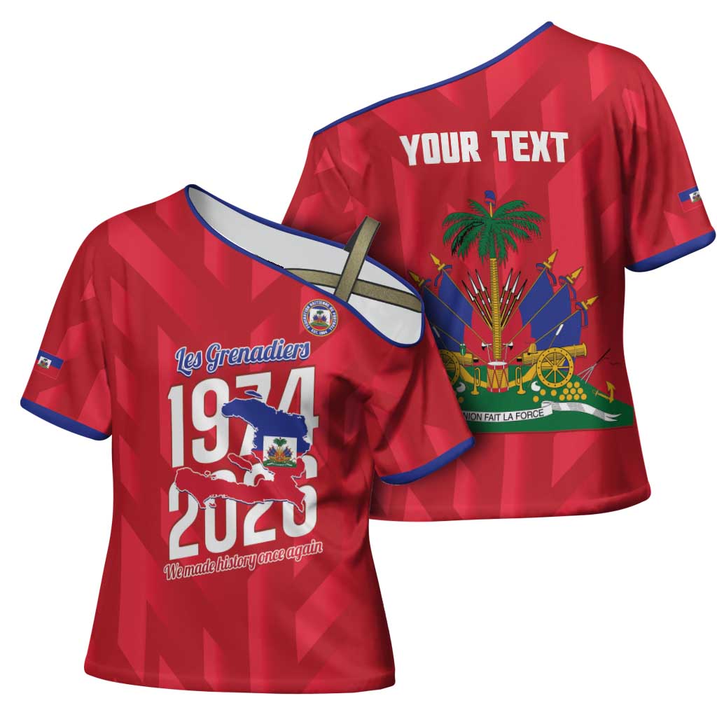 Personalized Haiti Football Cross Shoulder Shirt Les Grenadiers Made History Once Again Red Color