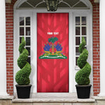 Personalized Haiti Football Door Cover Les Grenadiers Made History Once Again Red Color