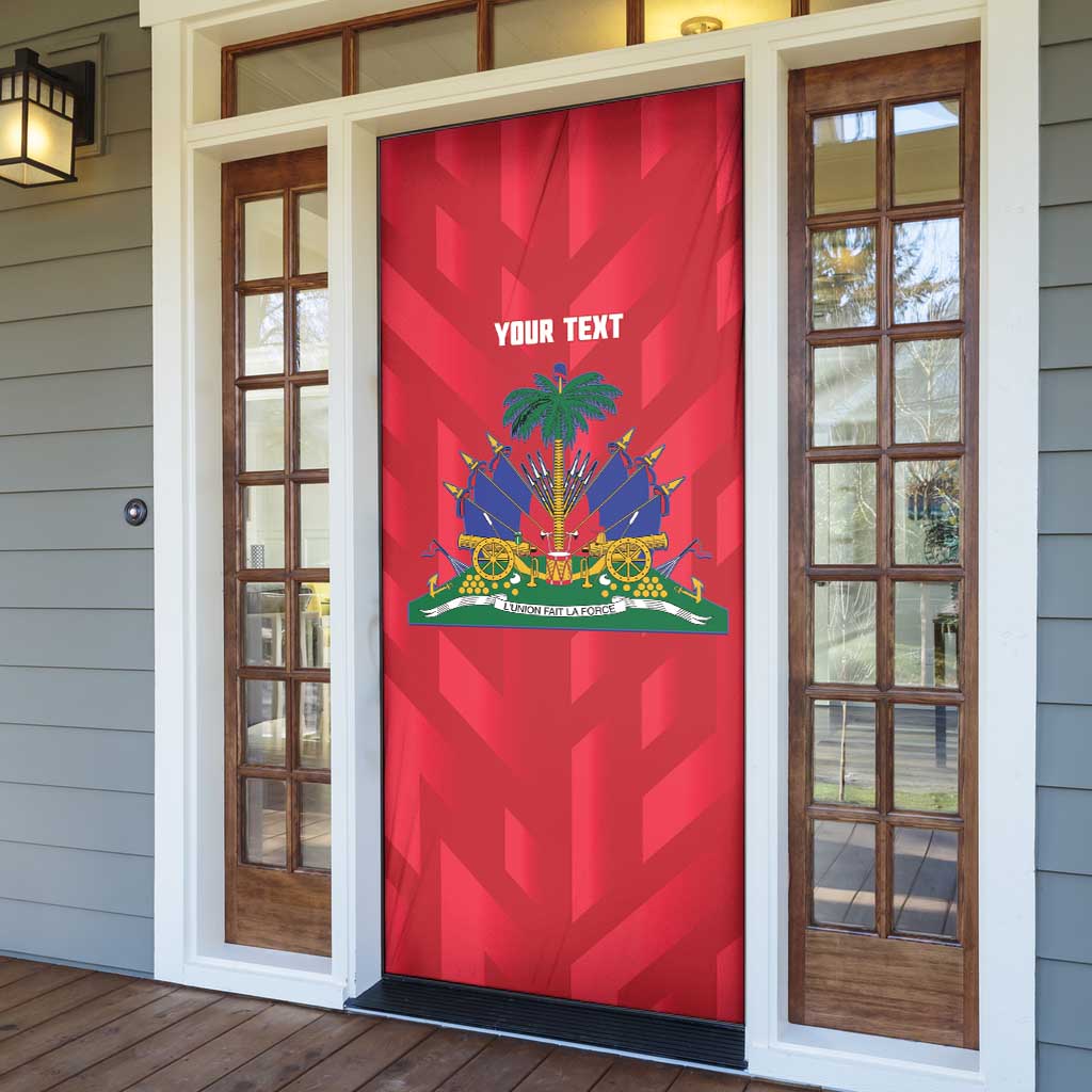 Personalized Haiti Football Door Cover Les Grenadiers Made History Once Again Red Color