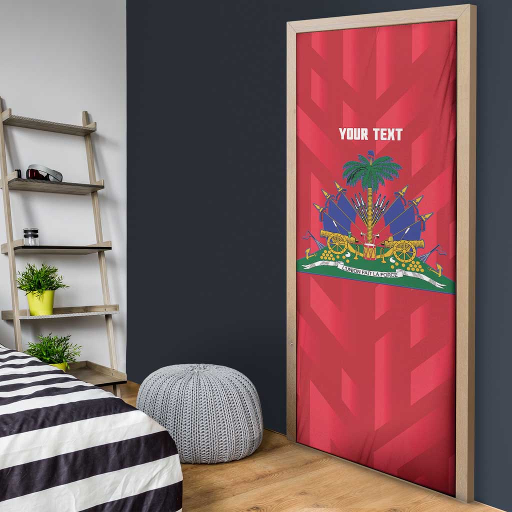 Personalized Haiti Football Door Cover Les Grenadiers Made History Once Again Red Color