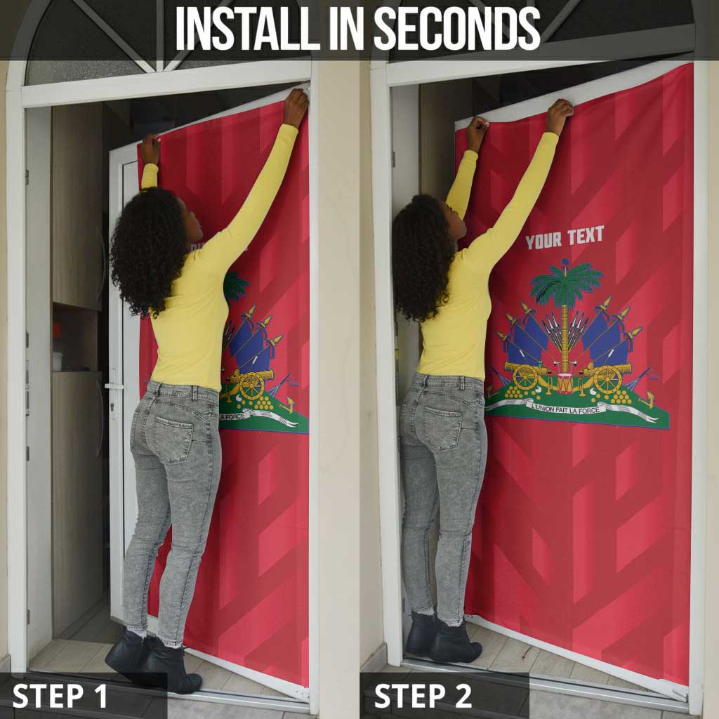 Personalized Haiti Football Door Cover Les Grenadiers Made History Once Again Red Color