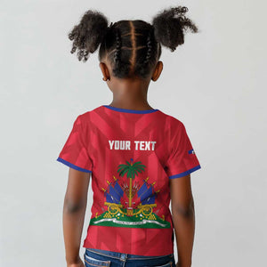 Personalized Afro Haiti Football Kid T shirt Les Grenadiers Made History Once Again Red Color LT14
