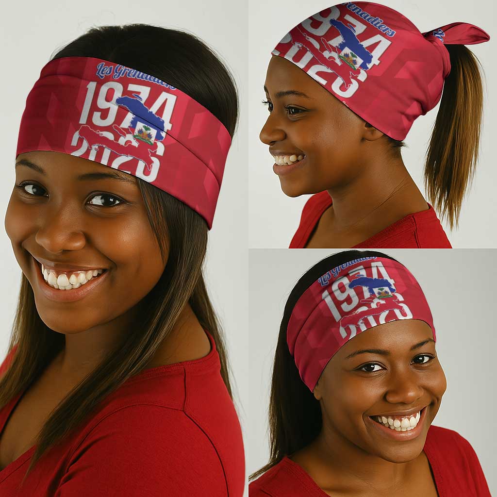 Personalized Afro Haiti Football Neck Gaiter Les Grenadiers Made History Once Again Red Color - African Pride