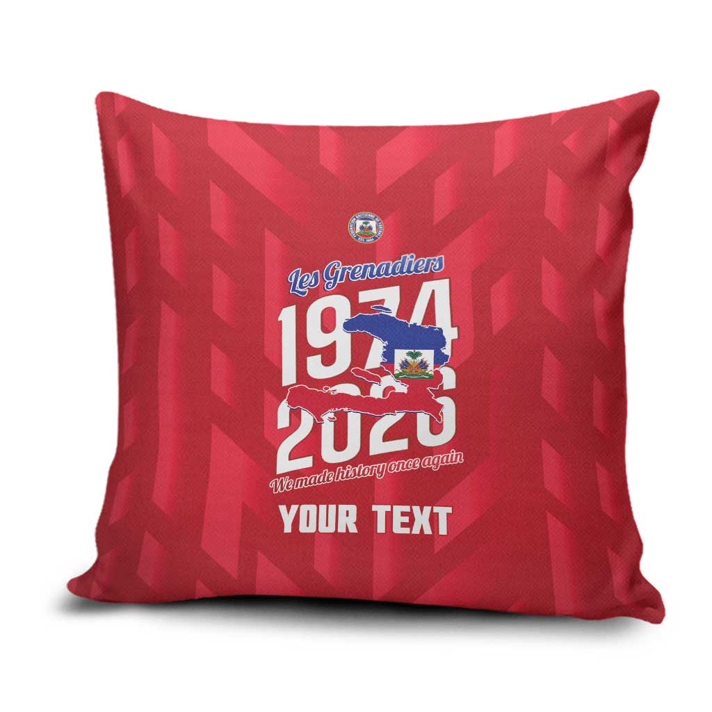 Personalized Haiti Football Pillow Cover Les Grenadiers Made History Once Again Red Color