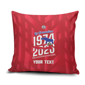 Personalized Haiti Football Pillow Cover Les Grenadiers Made History Once Again Red Color