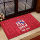 Personalized Afro Haiti Football Rubber Doormat Les Grenadiers Made History Once Again Red Color - African Pride