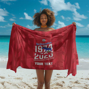 Personalized Afro Haiti Football Sarong Les Grenadiers Made History Once Again Red Color - African Pride