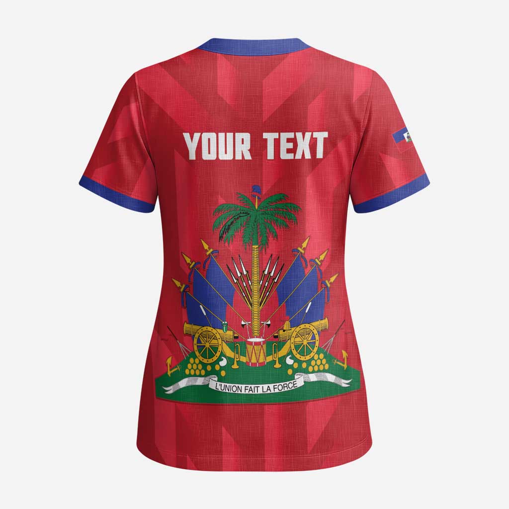 Personalized Afro Haiti Football Scrub Top Les Grenadiers Made History Once Again Red Color - African Pride