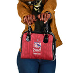 Personalized Afro Haiti Football Shoulder Handbag Les Grenadiers Made History Once Again Red Color - African Pride