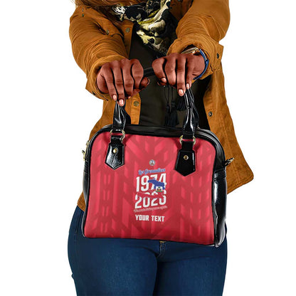 Personalized Afro Haiti Football Shoulder Handbag Les Grenadiers Made History Once Again Red Color - African Pride