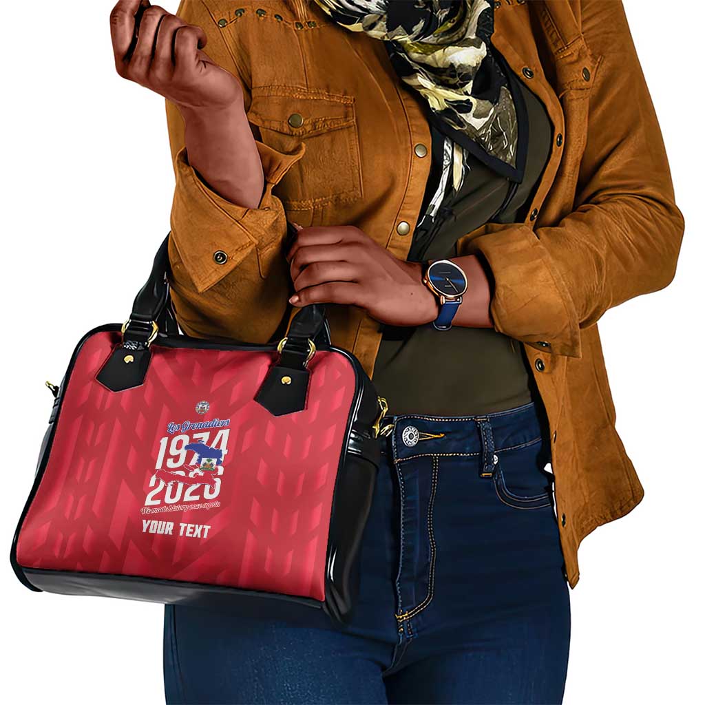 Personalized Afro Haiti Football Shoulder Handbag Les Grenadiers Made History Once Again Red Color - African Pride
