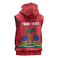Personalized Afro Haiti Football Sleeveless Zip Hoodie Les Grenadiers Made History Once Again Red Color - African Pride