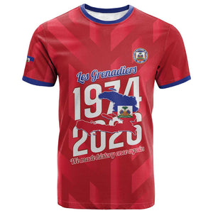 Personalized Afro Haiti Football T shirt Les Grenadiers Made History Once Again Red Color LT14