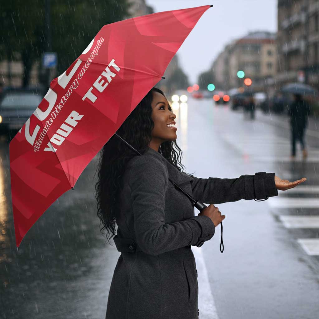 Personalized Haiti Football Umbrella Les Grenadiers Made History Once Again Red Color