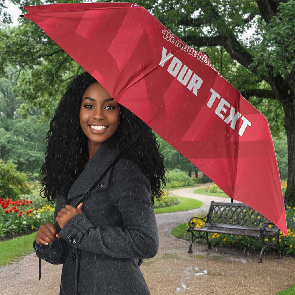 Personalized Haiti Football Umbrella Les Grenadiers Made History Once Again Red Color