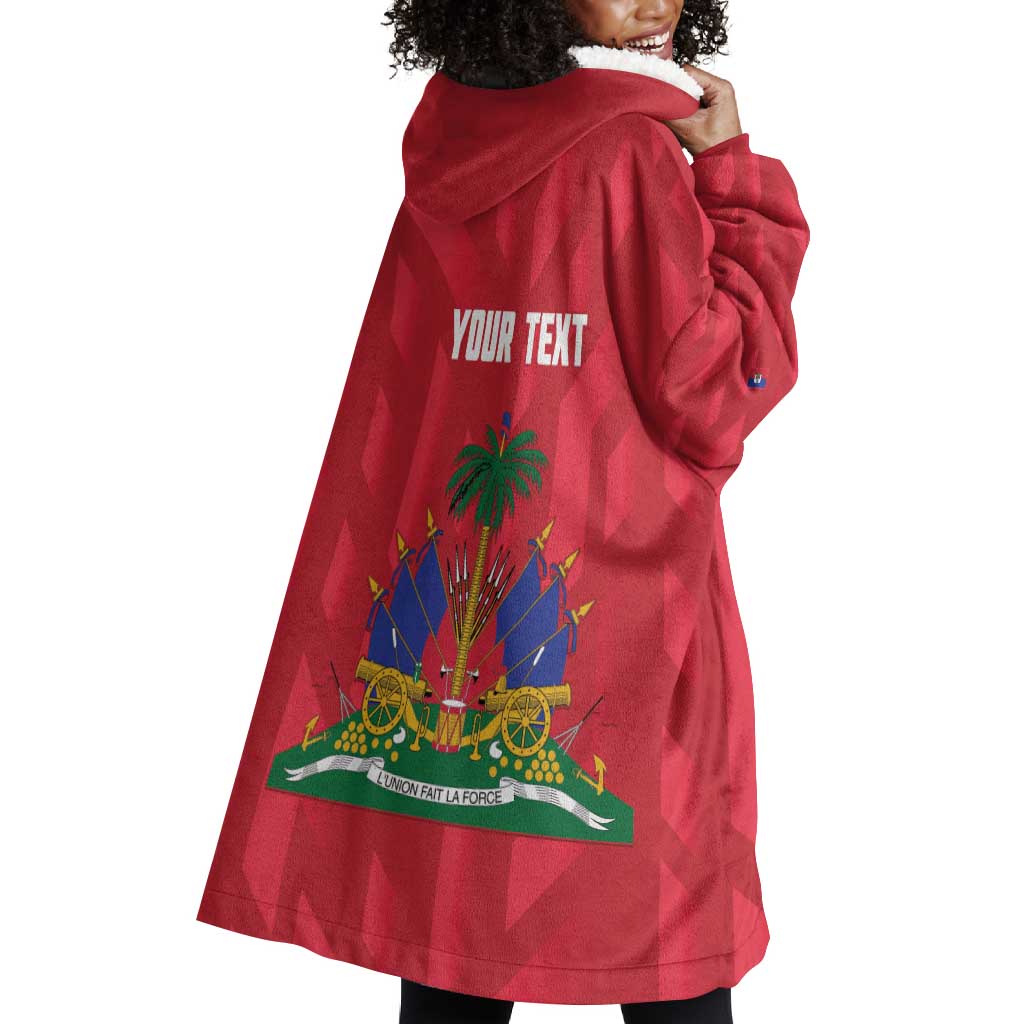 Personalized Afro Haiti Football Wearable Blanket Hoodie Les Grenadiers Made History Once Again Red Color - African Pride