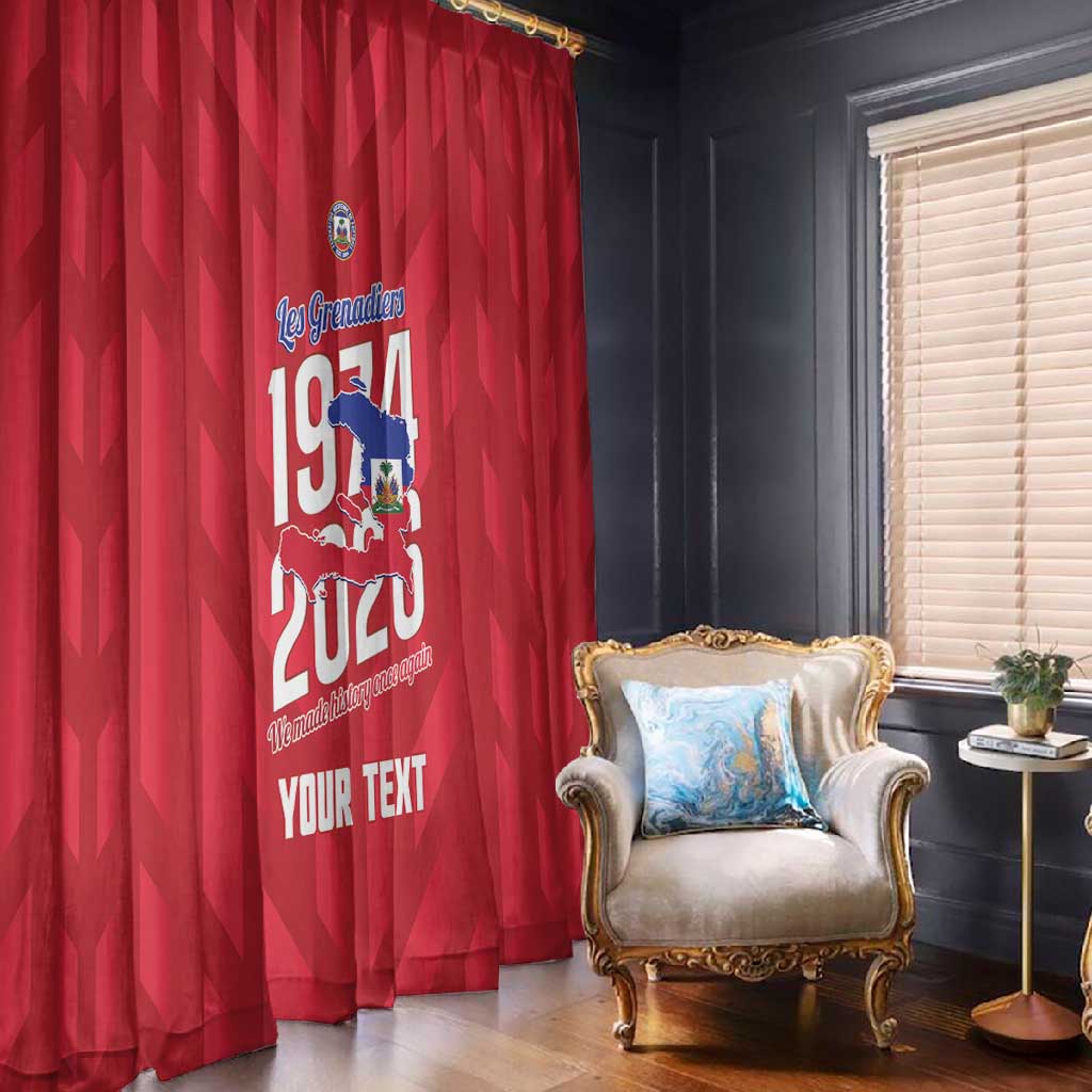 Personalized Afro Haiti Football Window Curtain Les Grenadiers Made History Once Again Red Color - African Pride