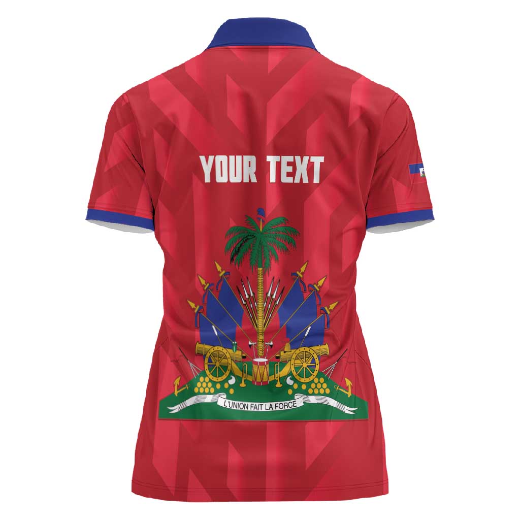 Personalized Afro Haiti Football Women Polo Shirt Les Grenadiers Made History Once Again Red Color LT14