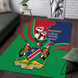 Namibia Independence Day Area Rug Coat Of Arms Curve Style