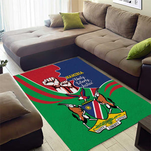 Namibia Independence Day Area Rug Coat Of Arms Curve Style