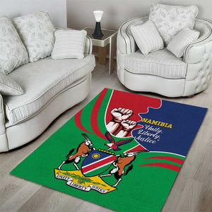 Namibia Independence Day Area Rug Coat Of Arms Curve Style