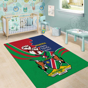 Namibia Independence Day Area Rug Coat Of Arms Curve Style