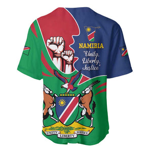 Namibia Independence Day Baseball Jersey Coat Of Arms Curve Style