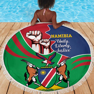 Namibia Independence Day Beach Blanket Coat Of Arms Curve Style