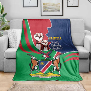 Namibia Independence Day Blanket Coat Of Arms Curve Style