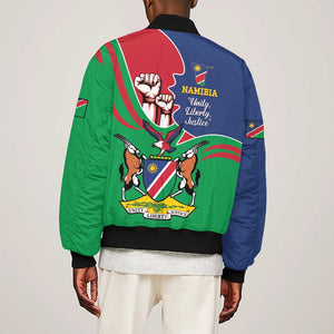 Namibia Independence Day Bomber Jacket Coat Of Arms Curve Style