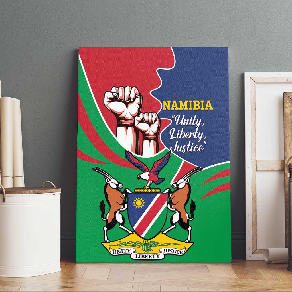 Namibia Independence Day Canvas Wall Art Coat Of Arms Curve Style