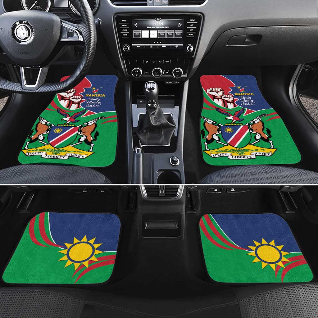 Namibia Independence Day Car Mats Coat Of Arms Curve Style