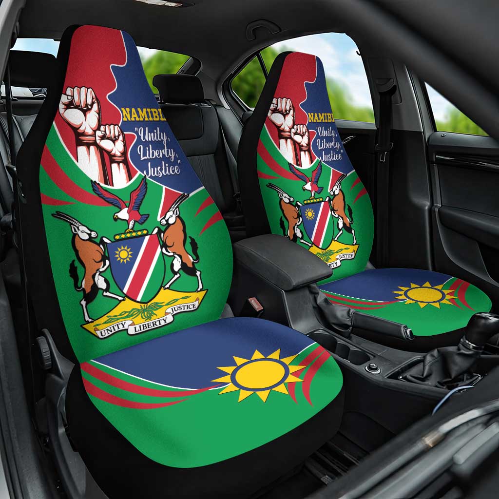 Namibia Independence Day Car Seat Cover Coat Of Arms Curve Style