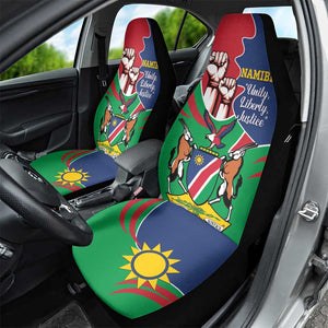 Namibia Independence Day Car Seat Cover Coat Of Arms Curve Style