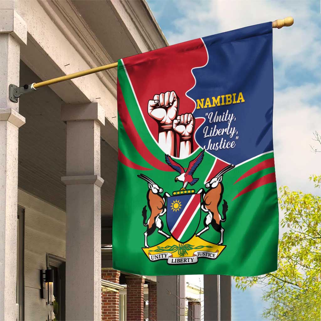 Namibia Independence Day Garden Flag Coat Of Arms Curve Style