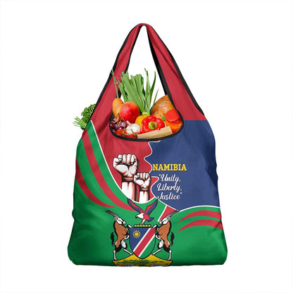 Namibia Independence Day Grocery Bag Coat Of Arms Curve Style