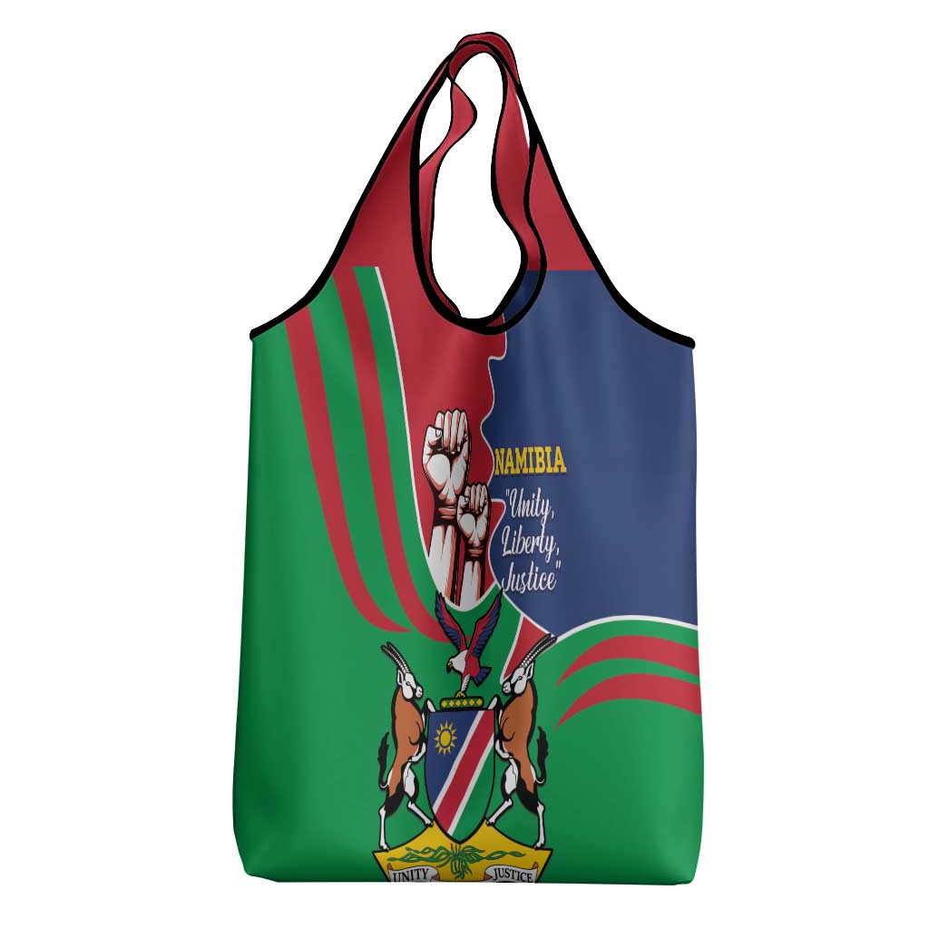 Namibia Independence Day Grocery Bag Coat Of Arms Curve Style