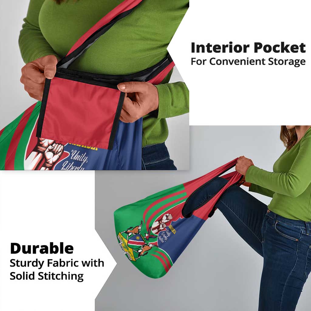 Namibia Independence Day Grocery Bag Coat Of Arms Curve Style