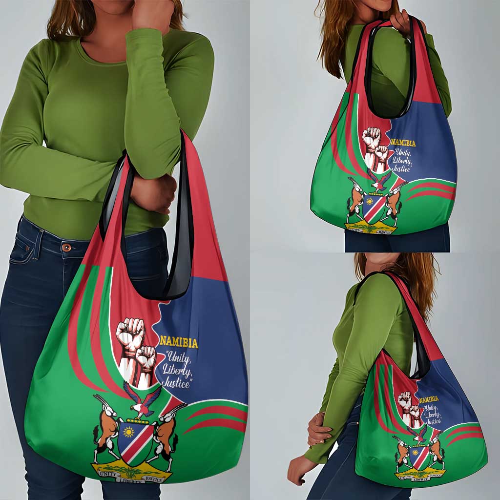 Namibia Independence Day Grocery Bag Coat Of Arms Curve Style
