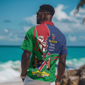 Namibia Independence Day Hawaiian Shirt Coat Of Arms Curve Style