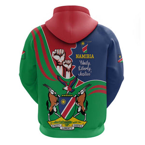 Namibia Independence Day Hoodie Coat Of Arms Curve Style