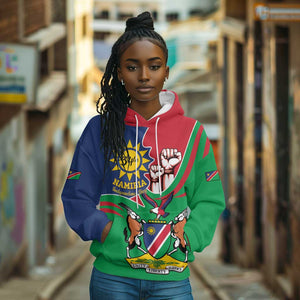 Namibia Independence Day Hoodie Coat Of Arms Curve Style